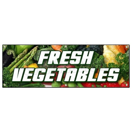 FRESH VEGETABLES BANNER SIGN Produce Farm Farmer Market Picked Veg Organic